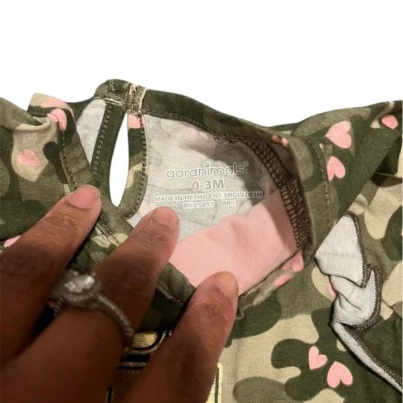 Garanimals Green and Pink Camouflage Baby Onesie - Picture 3 of 3